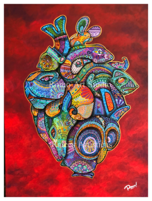 Litografía Gran Formato Corazón de Vida por Romo Art | Impresión Digital