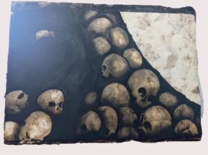 Obra Original sobre Papel Amate con Chapopote | Arte Contemporáneo Mexicano
